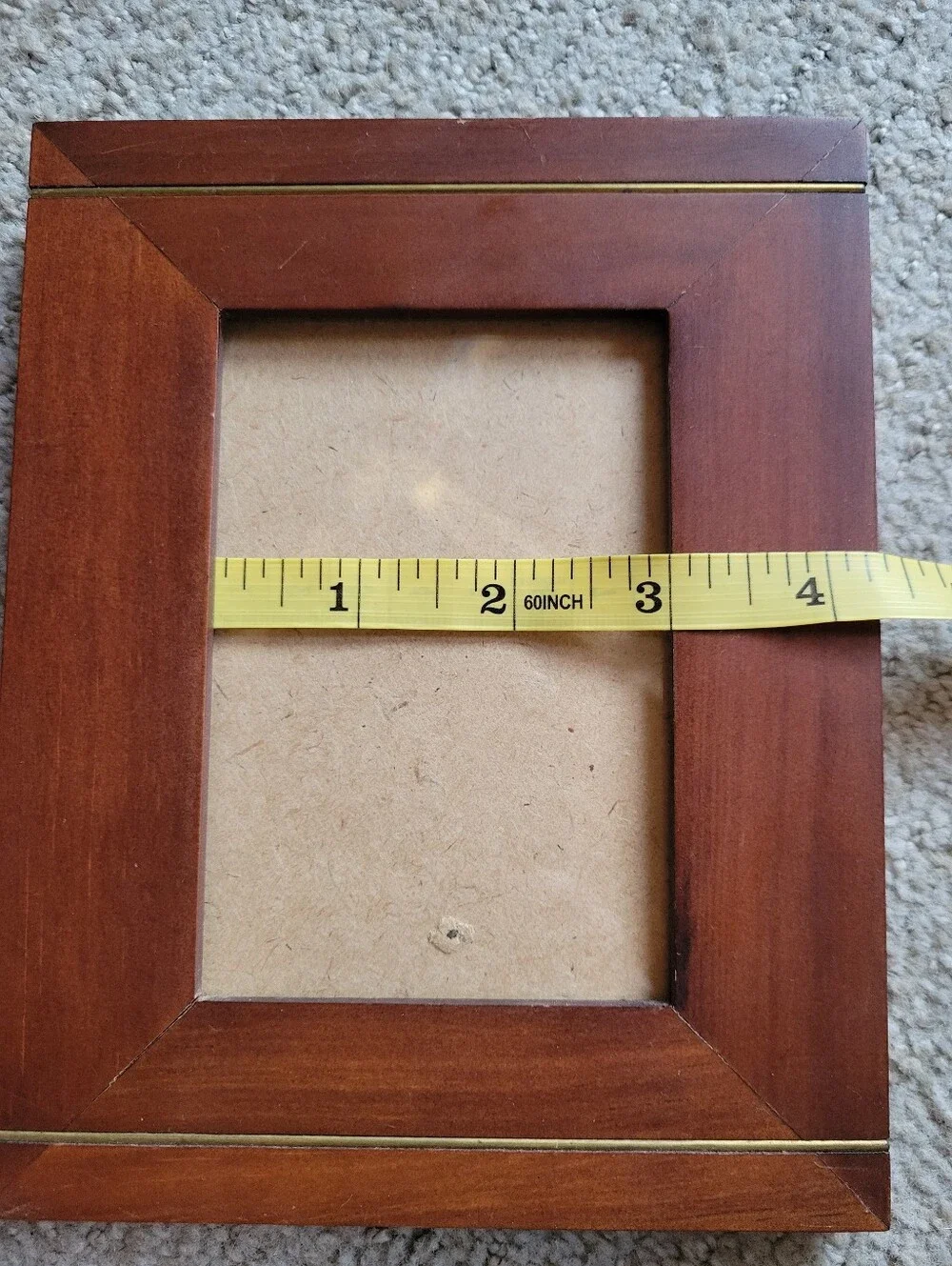 HB Group 90s Wood Brass Photo Frame 5.5